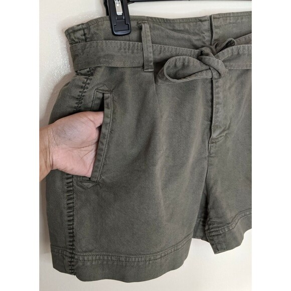 Splendid Jean Shorts Green Belted Paperbag High Rise Denim NWT Size XL - Picture 7 of 11
